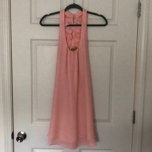 Pink Tank Dress, Ruffle Back